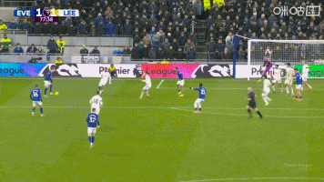 英超-埃弗顿1-1利兹联 贾斯汀破门巴里连场建功勒温、盖耶中框