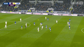 英超-埃弗顿1-1利兹联 贾斯汀破门巴里连场建功勒温、盖耶中框