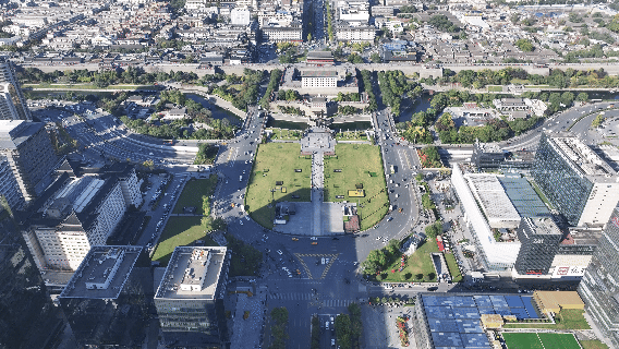 西安城墙永宁门俯视图