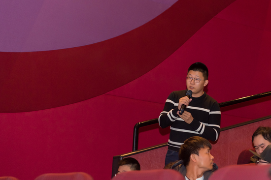 观影后,《情人罗生》制片人梁晓栋,导演白新宇,主演陈超良,宣发总监