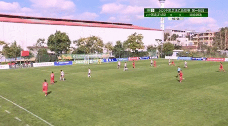 U19国青中乙首球破门瞬间。