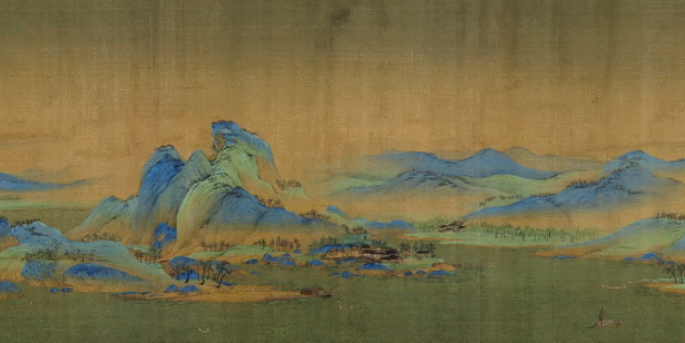 中国山水画与丝绢文化的结合| 高清复刻《千里江山图》|故宫博物院|颜料