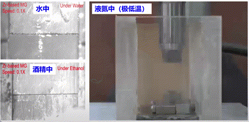 图 | 非晶合金在各种液体环境下的焊接过程（来源：Nature Communications）