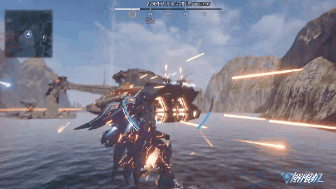 巨舰Boss“康斯坦丁”有着庞大的体型和密集的火力，需要玩家灵活应对