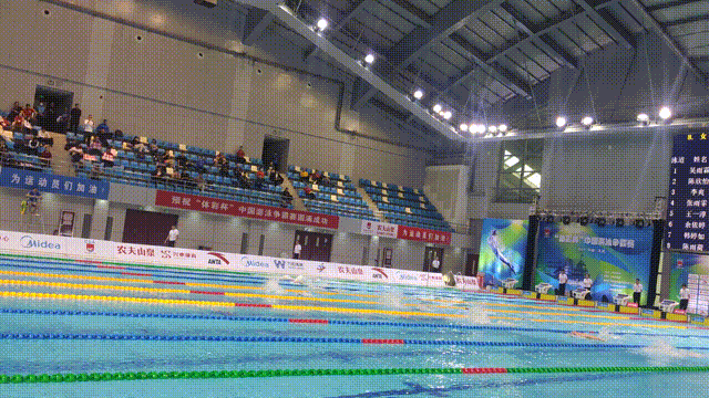 男子100米蝶泳比赛现场。长城网记者 白璐 摄