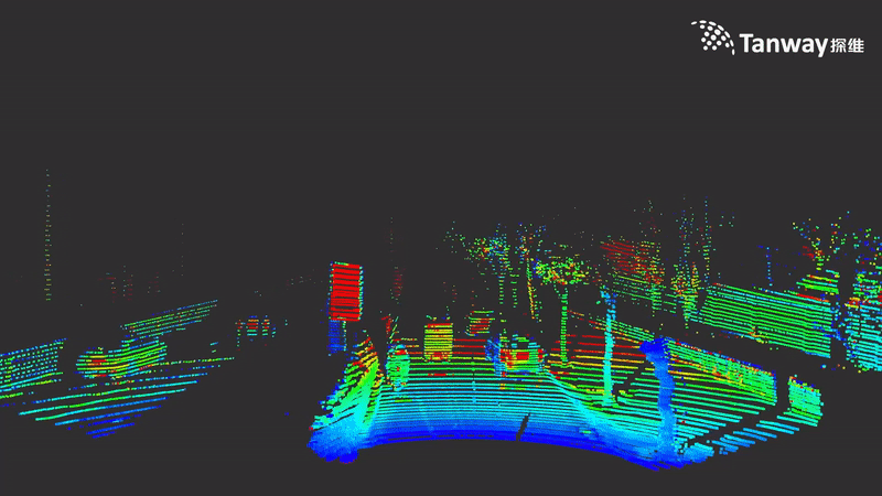 ▲ 64 线固态激光雷达点云图