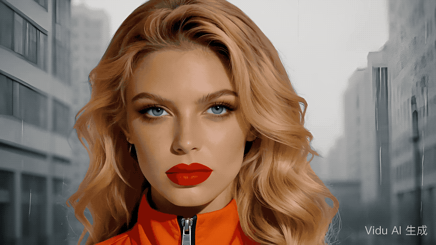 ▲组合公式：@Elean在@医院对面，天在下雨，@镜头推进到她的脸部，然后再@镜头拉远的@鸟瞰运镜