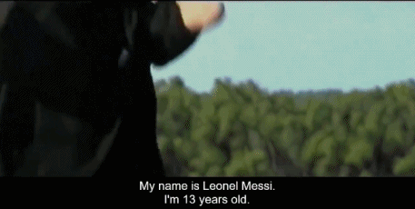 “我叫莱昂内尔-梅西，今年13岁，我想有朝一日为巴萨踢球”