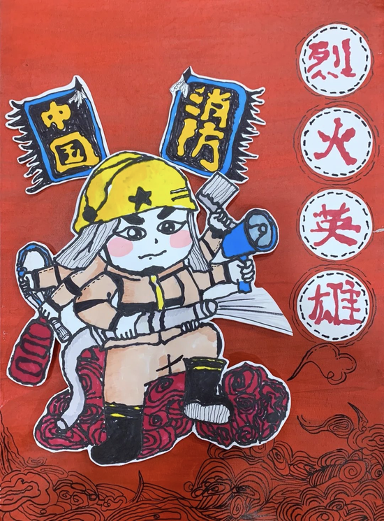 桐乡市消防儿童消防绘画大赛创意奖作品展示