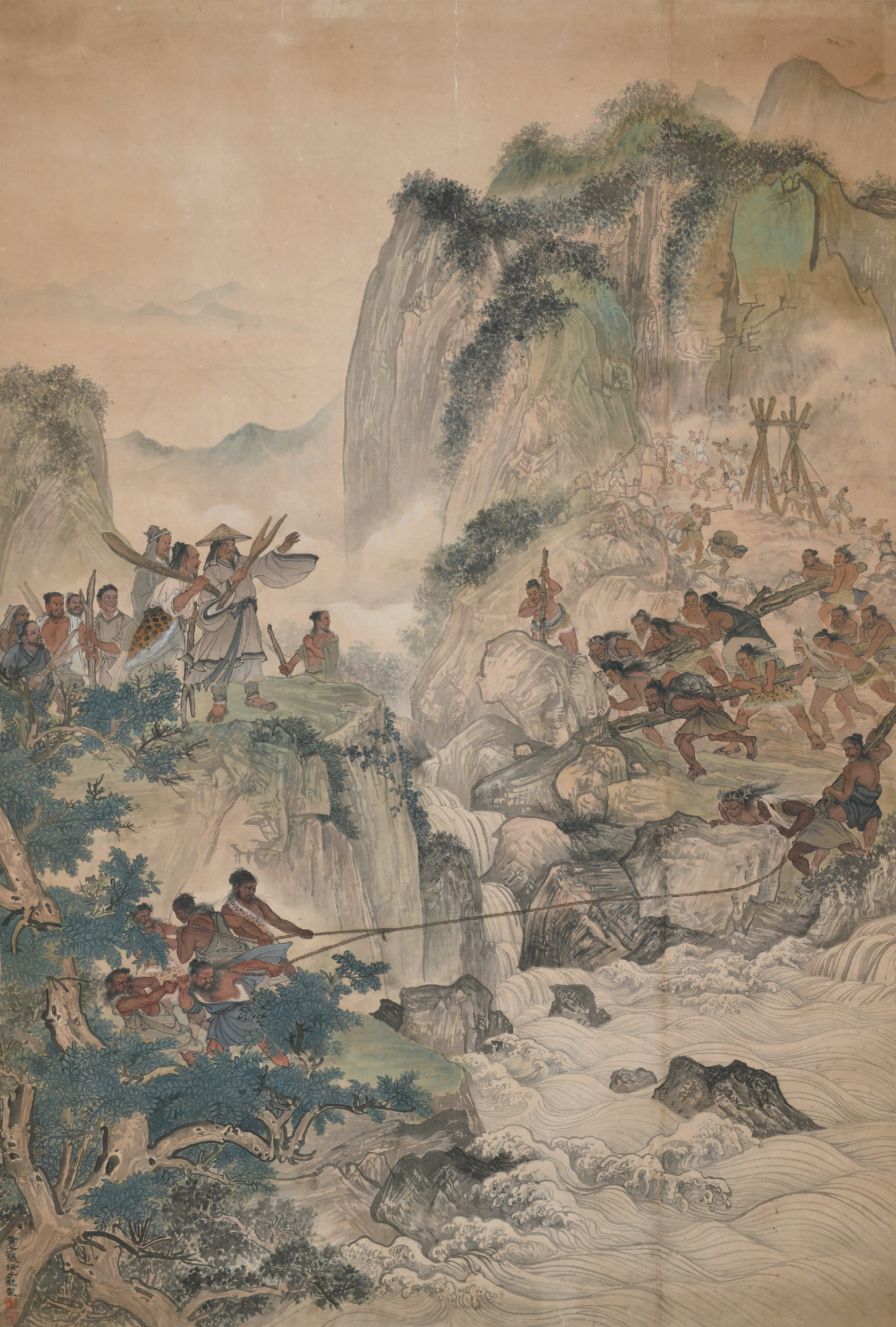 《大禹治水图》 徐子鹤 &nbsp;151cm×101cm &nbsp;1955年