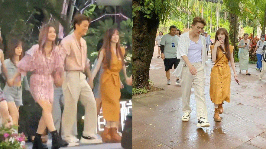 王心凌吴克群《星星的约定》路透 手拉手大跳傣族舞