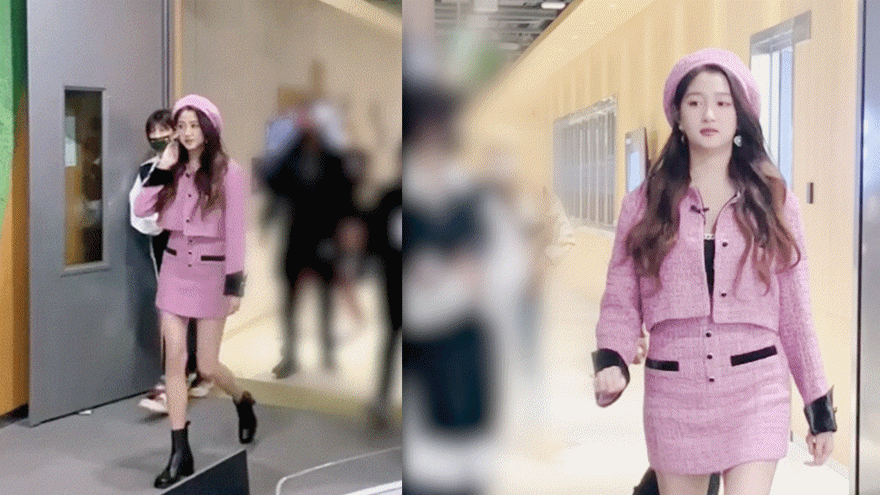 关晓彤《令人心动的offer4》路透 戴贝雷帽甜美气质佳