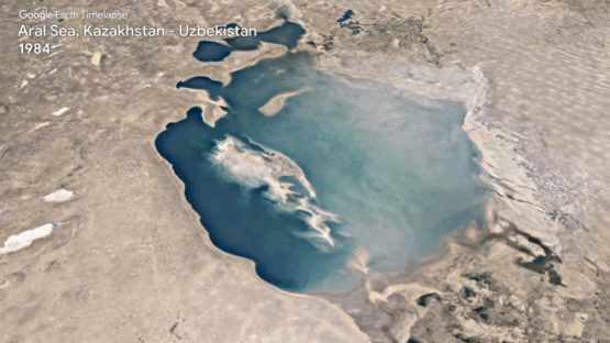 △咸海曾经是世界第四大湖，自2000年以来不断干涸，甚至濒临消失。（资料图）