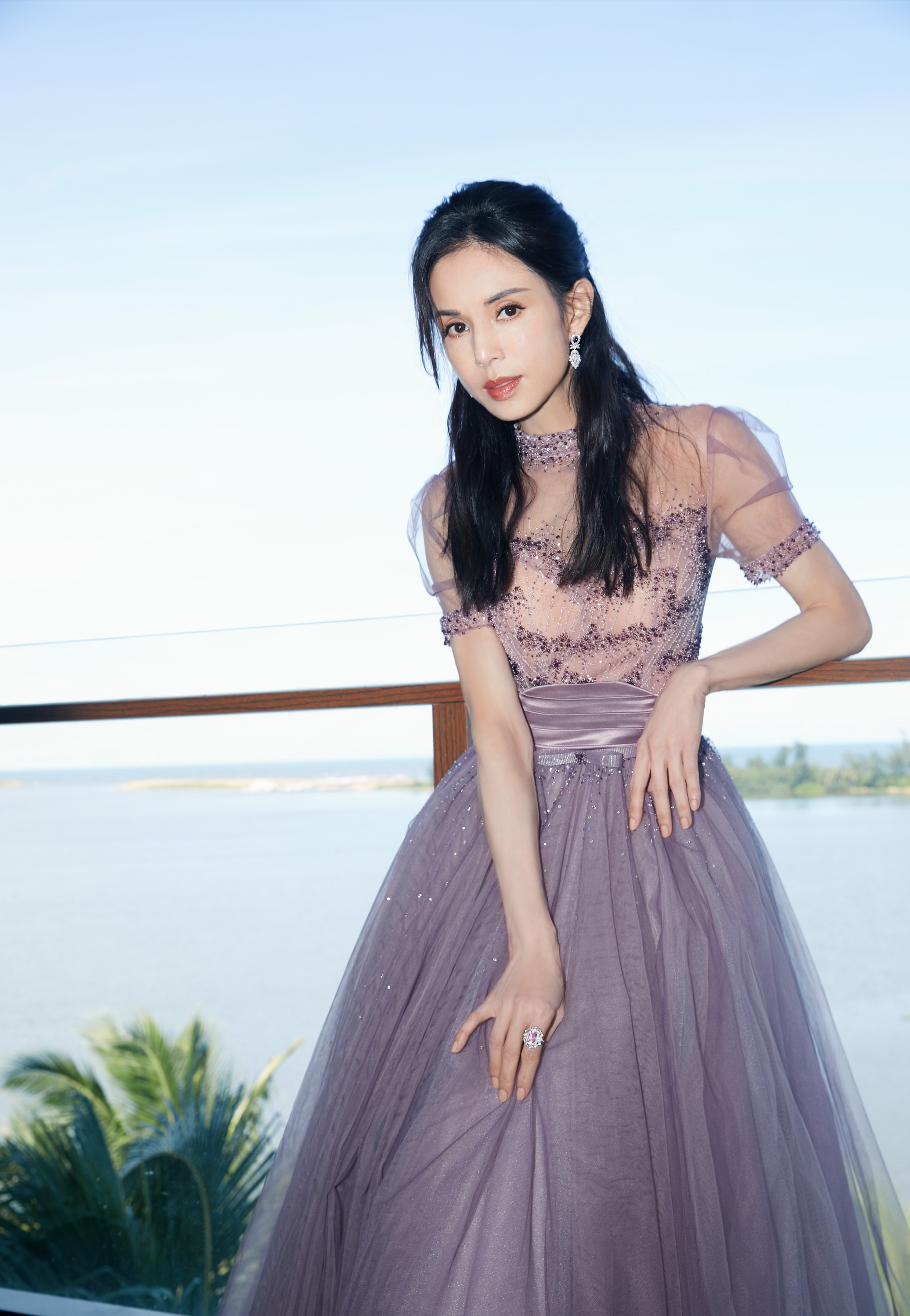 李若彤不愧最美小龙女54岁穿紫色薄纱裙太仙a4腰让人自卑