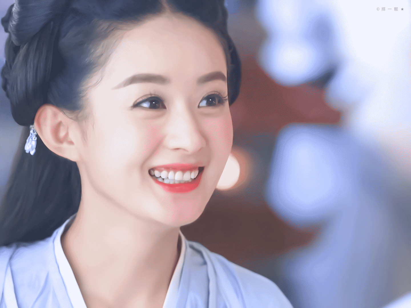 赵丽颖花千骨好可爱的小骨头!圆脸天花板