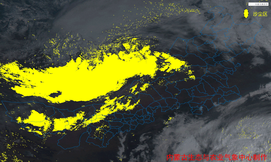 27日8时至28日12时的沙尘天气卫星遥感监测图