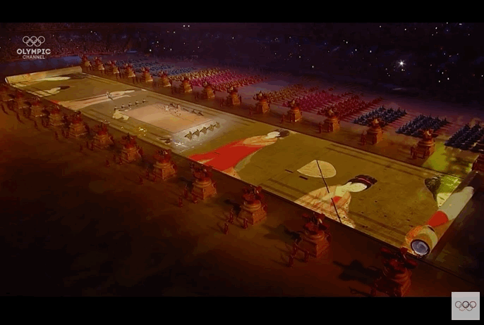 北京奥运会开幕式卷轴图片