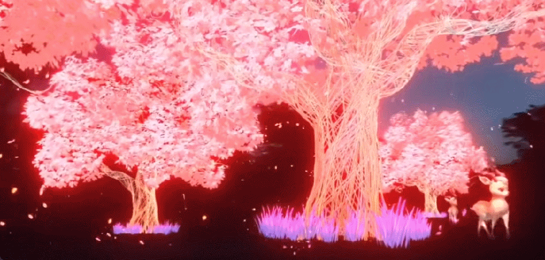 将ar,mr等技术与游客的赏花路线结合,以景区地标鹿鸣谷为现实背景