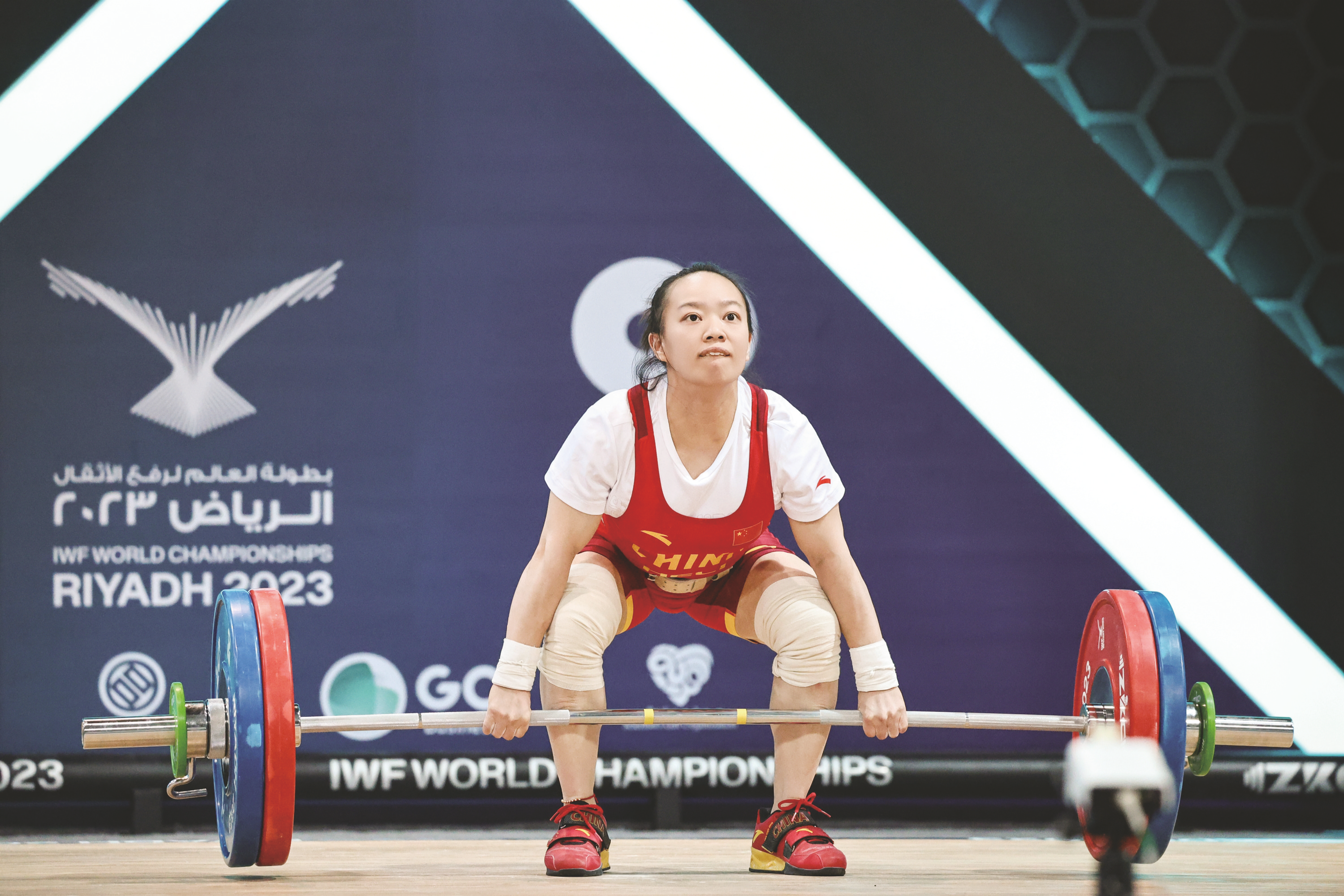 &nbsp;&nbsp;&nbsp;&nbsp;蒋惠花在比赛中 (中国举重队供图)