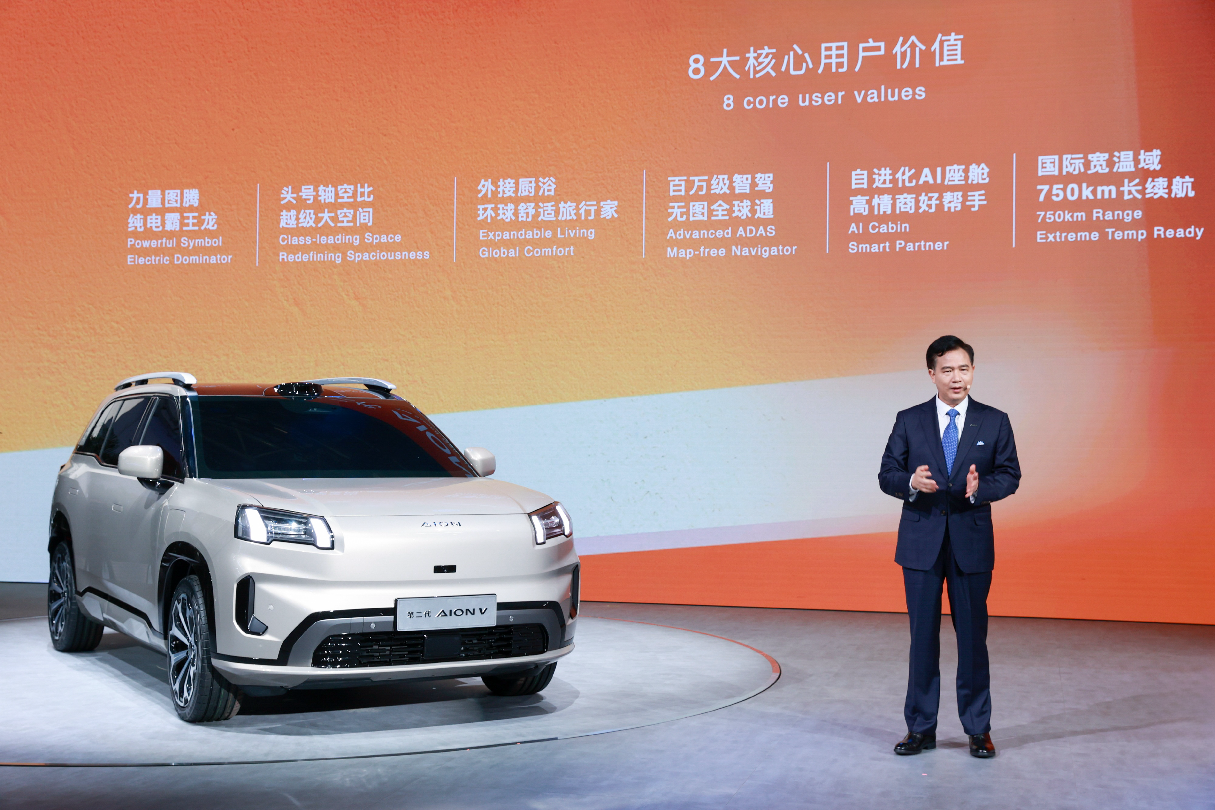 广汽埃安全球首发新硬派智驾SUV 第二代AION V。