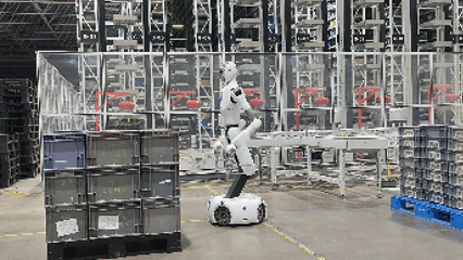 Galbot 正在工厂完成拆跺、料箱转运工作