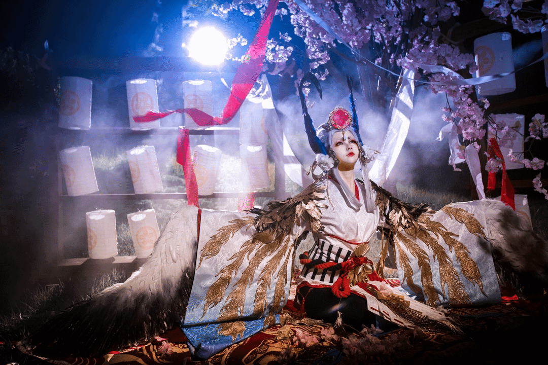 韩国美女cos《阴阳师》姑获鸟金銮羽鹤 唯美妖艳略撩人